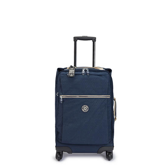 Kipling Darcey Small Printed Carry-On Rolling Koffers Blauw | BE 1741NW